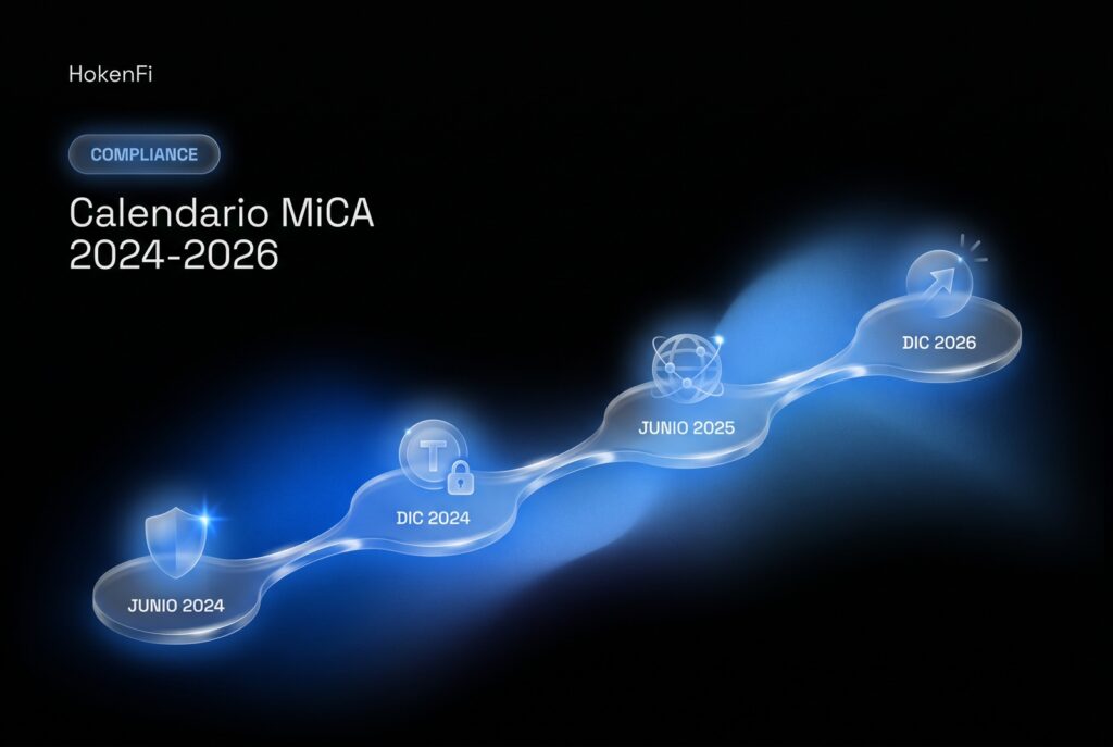 Calendario de aplicación de MiCA 2024-2026 para el emisor — HokenFi