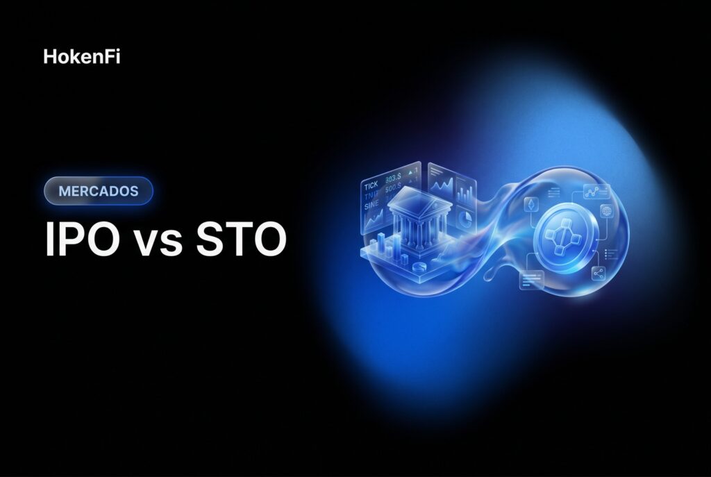 Comparativa IPO vs STO entre el parqué bursátil clásico y la emisión de security tokens con HokenFi